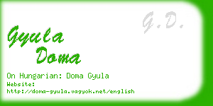 gyula doma business card